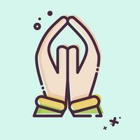 Icon Pray. related to India symbol. MBE style. simple design editable. simple illustration vector