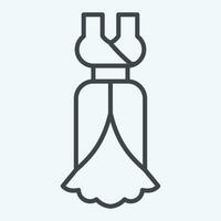 Icon Beautiful Dress. related to France symbol. line style. simple design editable. simple illustration vector