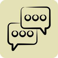 Icon Chat. related to Communication symbol. hand drawn style. simple design editable. simple illustration vector