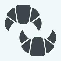 Icon Croissant. related to France symbol. glyph style. simple design editable. simple illustration vector