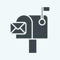 Icon Mailbox. related to Communication symbol. glyph style. simple design editable. simple illustration vector