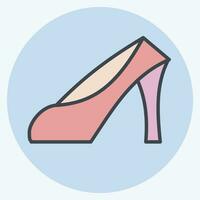 Icon High Heels. related to France symbol. color mate style. simple design editable. simple illustration vector