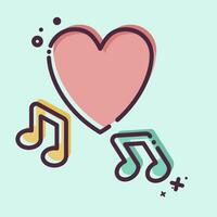 Icon Music. related to Valentine Day symbol. MBE style. simple design editable. simple illustration vector