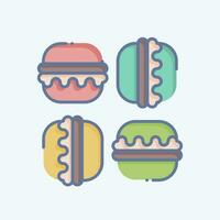 Icon Macaron. related to France symbol. doodle style. simple design editable. simple illustration vector