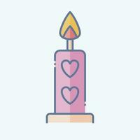 Icon Candle. related to Valentine Day symbol. doodle style. simple design editable. simple illustration vector