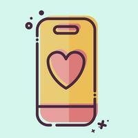 Icon Smart Phone. related to Valentine Day symbol. MBE style. simple design editable. simple illustration vector