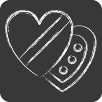 Icon Chocolate. related to Valentine Day symbol. chalk Style. simple design editable. simple illustration vector