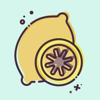 Icon Lemon. related to Fruit and Vegetable symbol. MBE style. simple design editable. simple illustration vector