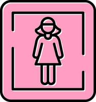 Female Toilet Sign Vector Icon