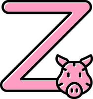 capital z vector icono