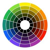 Color wheel with colors and gradients. Circular color scheme isolated. Vector illustration