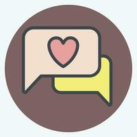 Icon Romantic Chat. related to Valentine Day symbol. color mate style. simple design editable. simple illustration vector