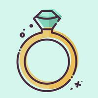 Icon Diamond Ring. related to Valentine Day symbol. MBE style. simple design editable. simple illustration vector