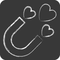 Icon Magnet. related to Valentine Day symbol. chalk Style. simple design editable. simple illustration vector