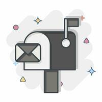 Icon Mailbox. related to Communication symbol. comic style. simple design editable. simple illustration vector