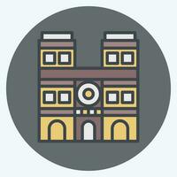 Icon Notre Dame. related to France symbol. color mate style. simple design editable. simple illustration vector