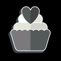 Icon Cup Cake. related to Valentine Day symbol. glossy style. simple design editable. simple illustration vector