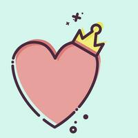 Icon Love King. related to Valentine Day symbol. MBE style. simple design editable. simple illustration vector