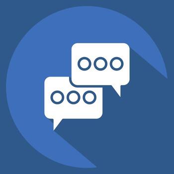 icono charlar. relacionado a comunicación símbolo. largo sombra estilo. sencillo diseño editable. sencillo ilustración vector