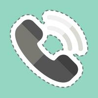 Sticker line cut Call. related to Communication symbol. Communication. simple design editable. simple illustration vector