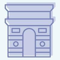 Icon ARC De Triomphe. related to France symbol. two tone style. simple design editable. simple illustration vector