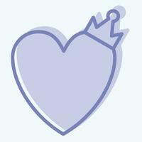 Icon Love King. related to Valentine Day symbol. two tone style. simple design editable. simple illustration vector