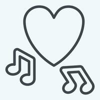 Icon Music. related to Valentine Day symbol. line style. simple design editable. simple illustration vector