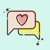 Icon Romantic Chat. related to Valentine Day symbol. MBE style. simple design editable. simple illustration vector