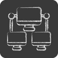 Icon Connection Computer. related to Communication symbol. chalk Style. simple design editable. simple illustration vector