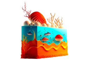 3d realistic cake ai generated png