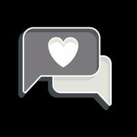 Icon Romantic Chat. related to Valentine Day symbol. glossy style. simple design editable. simple illustration vector