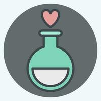 Icon Love Potion. related to Valentine Day symbol. color mate style. simple design editable. simple illustration vector