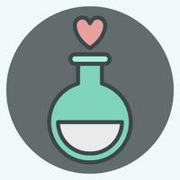 Icon Love Potion. related to Valentine Day symbol. color mate style. simple design editable. simple illustration vector