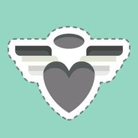 Sticker line cut Angle. related to Valentine Day symbol. simple design editable. simple illustration vector