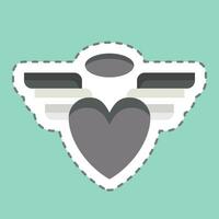 Sticker line cut Angle. related to Valentine Day symbol. simple design editable. simple illustration vector