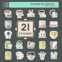 Sticker Set Dentist. related to Medice symbol. simple design editable. simple illustration vector