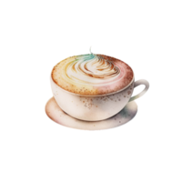 café illustration dans le aquarelle style ai généré png