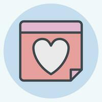 Icon Valentines Day. related to Valentine Day symbol. color mate style. simple design editable. simple illustration vector