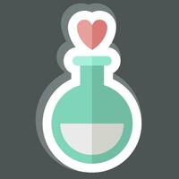 Sticker Love Potion. related to Valentine Day symbol. glyph style. simple design editable. simple illustration vector