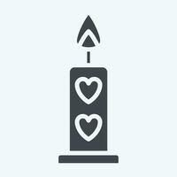 Icon Candle. related to Valentine Day symbol. glyph style. simple design editable. simple illustration vector