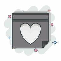 Icon Valentines Day. related to Valentine Day symbol. comic style. simple design editable. simple illustration vector