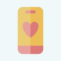 Icon Smart Phone. related to Valentine Day symbol. flat style. simple design editable. simple illustration vector