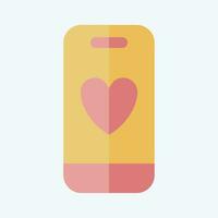 Icon Smart Phone. related to Valentine Day symbol. flat style. simple design editable. simple illustration vector