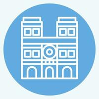 Icon Notre Dame. related to France symbol. blue eyes style. simple design editable. simple illustration vector