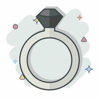 Icon Diamond Ring. related to Valentine Day symbol. comic style. simple design editable. simple illustration vector