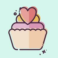 Icon Cup Cake. related to Valentine Day symbol. MBE style. simple design editable. simple illustration vector