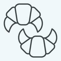 Icon Croissant. related to France symbol. line style. simple design editable. simple illustration vector