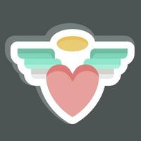 Sticker Angle. related to Valentine Day symbol. glyph style. simple design editable. simple illustration vector