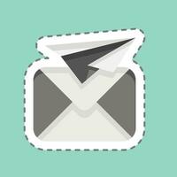 Sticker line cut Mailing. related to Communication symbol. Communication. simple design editable. simple illustration vector