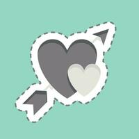 Sticker line cut Cupid. related to Valentine Day symbol. simple design editable. simple illustration vector